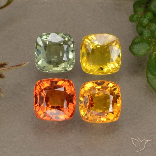 2.66天然多色蓝宝石，垫形剪裁，4.6×4.6毫米，VVS-VS