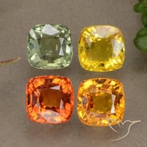 2.66天然多色蓝宝石，垫形剪裁，4.6×4.6毫米，VVS-VS