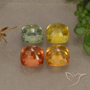 2.66天然多色蓝宝石，垫形剪裁，4.6×4.6毫米，VVS-VS