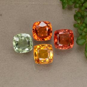 2.82天然多色蓝宝石，垫形剪裁，4.6×4.6毫米，VVS-VS