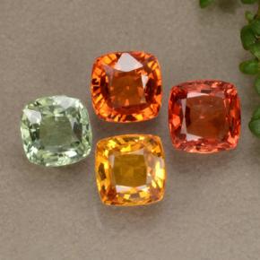 2.82天然多色蓝宝石，垫形剪裁，4.6×4.6毫米，VVS-VS