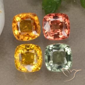2.71天然多色蓝宝石，垫形剪裁，4.5×4.5毫米，VVS-VS