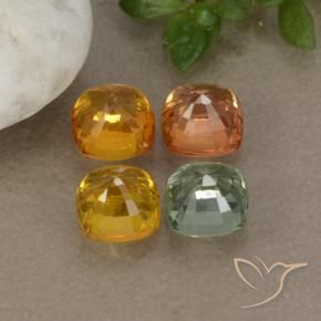 2.71天然多色蓝宝石，垫形剪裁，4.5×4.5毫米，VVS-VS