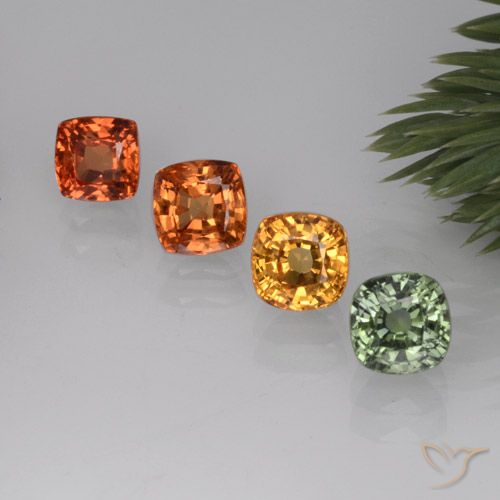 2.81天然多色蓝宝石，垫形剪裁，4.6×4.5毫米，VVS-VS