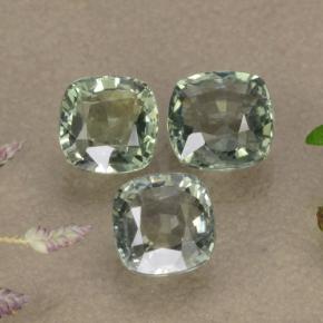 2.27天然绿色蓝宝石，垫形剪裁，4.7×4.7毫米，VVS-VS