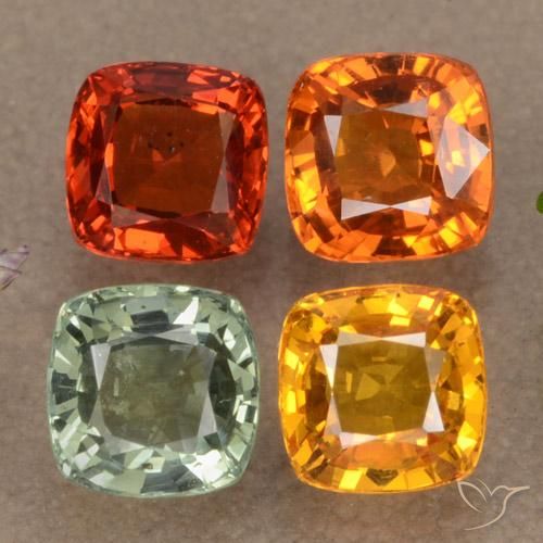 2.76天然多色蓝宝石，垫形剪裁，4.7×4.7毫米，VVS-VS