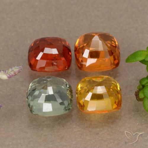2.76天然多色蓝宝石，垫形剪裁，4.7×4.7毫米，VVS-VS