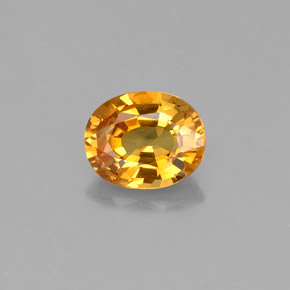 0.74克拉天然黄色蓝宝石，椭圆形切割，6×4.8毫米，VVS