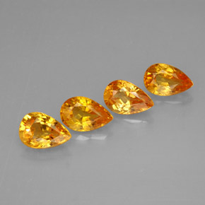天然黄色蓝宝石，梨形，5.8×3.7毫米，VS