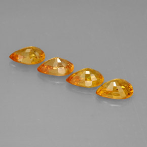 天然黄色蓝宝石，梨形，5.8×3.7毫米，VS
