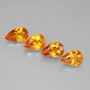 天然黄色蓝宝石，梨形，5.9×4.1毫米，VS