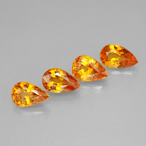 天然黄色蓝宝石，梨形，5.9×4.1毫米，VS