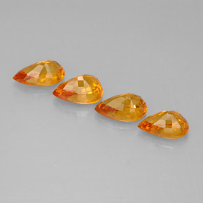 天然黄色蓝宝石，梨形，5.9×4.1毫米，VS