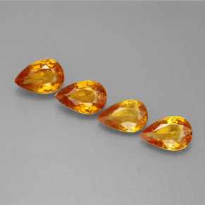 1.95天然黄色蓝宝石，梨形，6.2×4毫米，VS