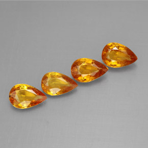 1.95天然黄色蓝宝石，梨形，6.2×4毫米，VS