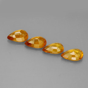 1.95天然黄色蓝宝石，梨形，6.2×4毫米，VS
