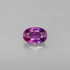 0.60克拉天然紫罗兰色蓝宝石，椭圆形切割，5.9×4.1毫米，VS-SI