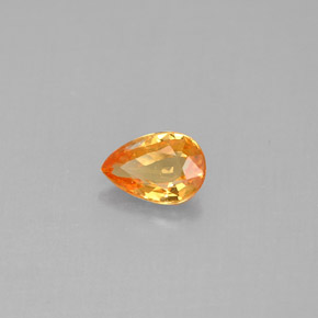 0.50克拉天然橙色蓝宝石，梨形，6×4.1毫米，VS