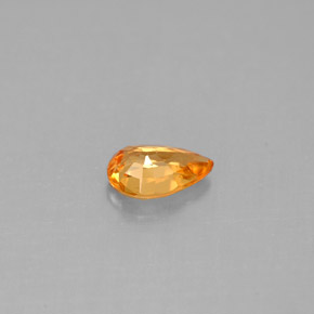 0.50克拉天然橙色蓝宝石，梨形，6×4.1毫米，VS