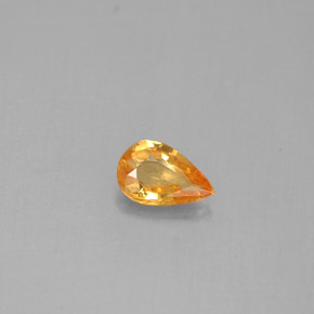 0.37克拉天然黄色蓝宝石，梨形，5.9×3.9毫米，VS