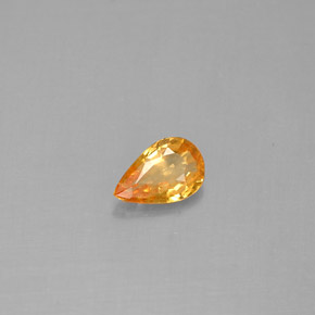 0.37克拉天然黄色蓝宝石，梨形，5.9×3.9毫米，VS