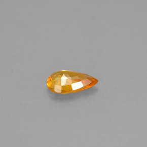 0.43克拉天然橙色蓝宝石，梨形，6.1×4毫米，VS