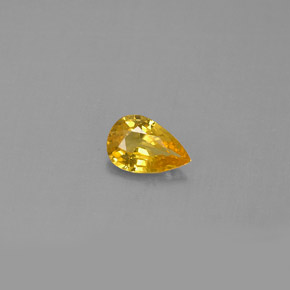 0.44克拉天然黄色蓝宝石，梨形，6.1×4.2毫米，VVS-VS