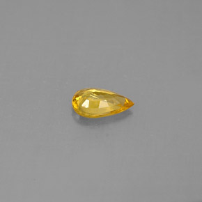 0.44克拉天然黄色蓝宝石，梨形，6.1×4.2毫米，VVS-VS