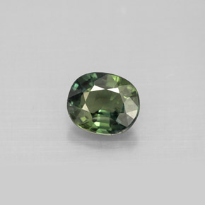 0.94克拉天然绿色蓝宝石，椭圆形切割，6.1×5.2毫米，VS