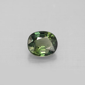 0.94克拉天然绿色蓝宝石，椭圆形切割，6.1×5.2毫米，VS