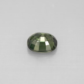 0.94克拉天然绿色蓝宝石，椭圆形切割，6.1×5.2毫米，VS
