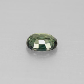 0.78克拉天然绿色蓝宝石，椭圆形切割，6×5.1毫米，VS