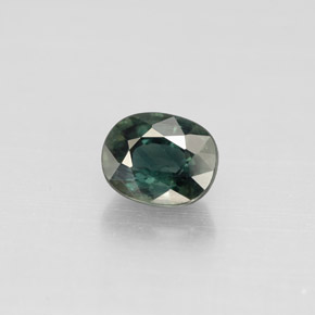0.88克拉天然绿色蓝宝石，椭圆形切割，5.9×4.8毫米，VS