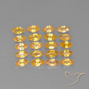 3.90天然黄色蓝宝石，马眼形，4.9×2.5毫米，VVS-VS