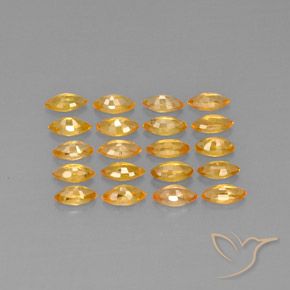 3.90天然黄色蓝宝石，马眼形，4.9×2.5毫米，VVS-VS