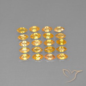 3.67天然黄色蓝宝石，马眼形，4.9×2.3毫米，VVS-VS