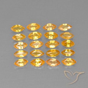 3.67天然黄色蓝宝石，马眼形，4.9×2.3毫米，VVS-VS