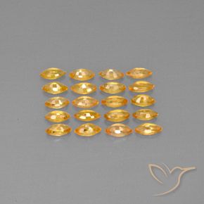 3.67天然黄色蓝宝石，马眼形，4.9×2.3毫米，VVS-VS