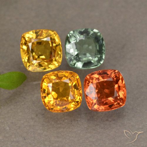 1.87天然多色蓝宝石，垫形剪裁，4.1×4.1毫米，VS
