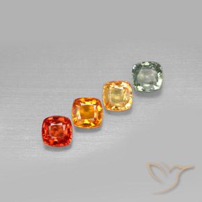 2.45天然多色蓝宝石，垫形剪裁，4.5×4.5毫米，VS