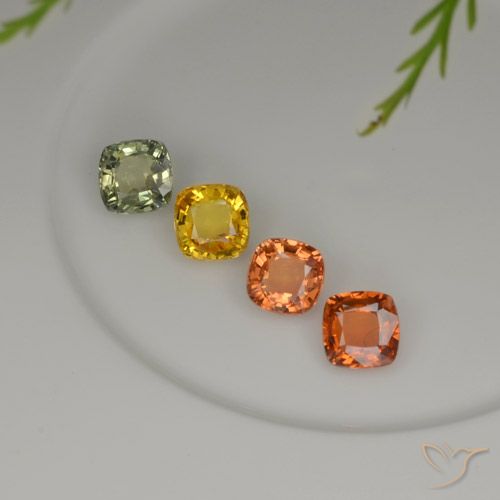 2.28天然多色蓝宝石，垫形剪裁，4.5×4.4毫米，VS