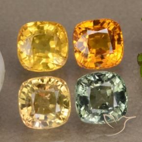 2.65天然多色蓝宝石，垫形剪裁，4.5×4.5毫米，VS
