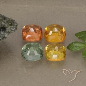 1.90天然多色蓝宝石，垫形剪裁，4.1×4毫米，VS