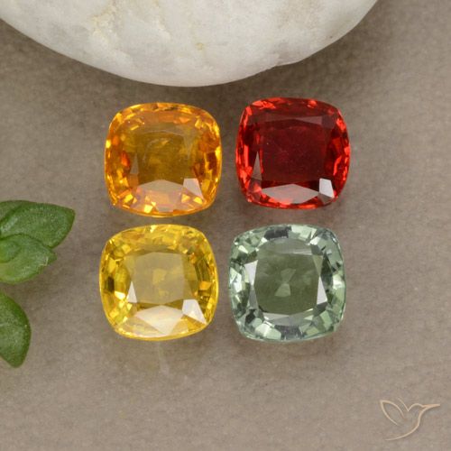 2.24天然多色蓝宝石，垫形剪裁，4.6×4.6毫米，VS