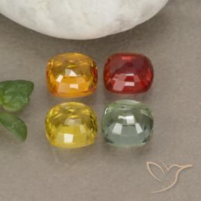 2.24天然多色蓝宝石，垫形剪裁，4.6×4.6毫米，VS