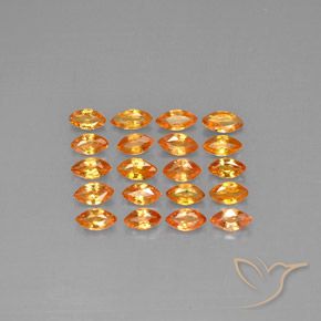 3.53天然橙色蓝宝石，马眼形，4.8×2.6毫米，VVS-VS