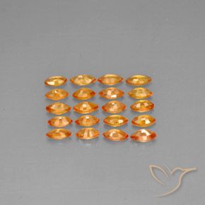 3.53天然橙色蓝宝石，马眼形，4.8×2.6毫米，VVS-VS