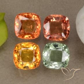 2.22天然多色蓝宝石，垫形剪裁，4.6×4.6毫米，VS