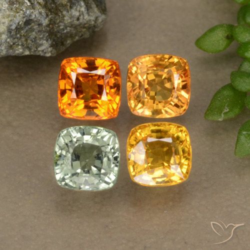 2.30天然多色蓝宝石，垫形剪裁，4.2×4.1毫米，VS
