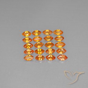 4.11天然橙色蓝宝石，马眼形，5×2.7毫米，VVS-VS